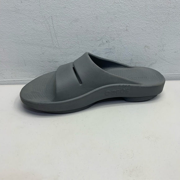 Oofos OOahh Unisex Slides M8-W10 Gray Comfort Sports Recovery Slip On Sandals - Picture 3 of 7
